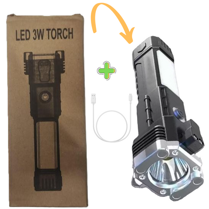 3 Ward Torch / Rechargeable Battery Torch  USB and Hammer